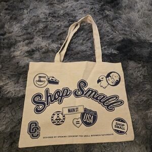 Opening Ceremony x American Express "Shop Small" Canvas Tote Bag - Cream/Blue
